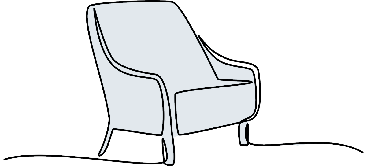 illustration of a therapy armchair in freehand style
