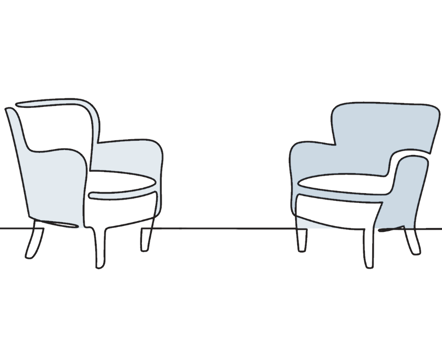 illustration of two therapy armchairs in freehand style