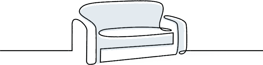 illustration of an sofa in freehand style
